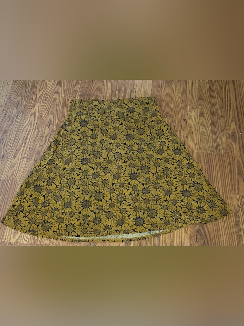 LuLaRoe Unicorn A-Line Azure Skirt in Mustard Yellow Bronze Black Sunflower 3XL